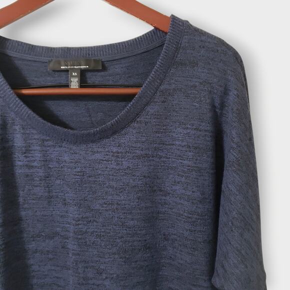 WHBM Dolman Sleeve Pullover Sweater Blue Heathered Sz XS Casual Minimalist Fall - Picture 2 of 9